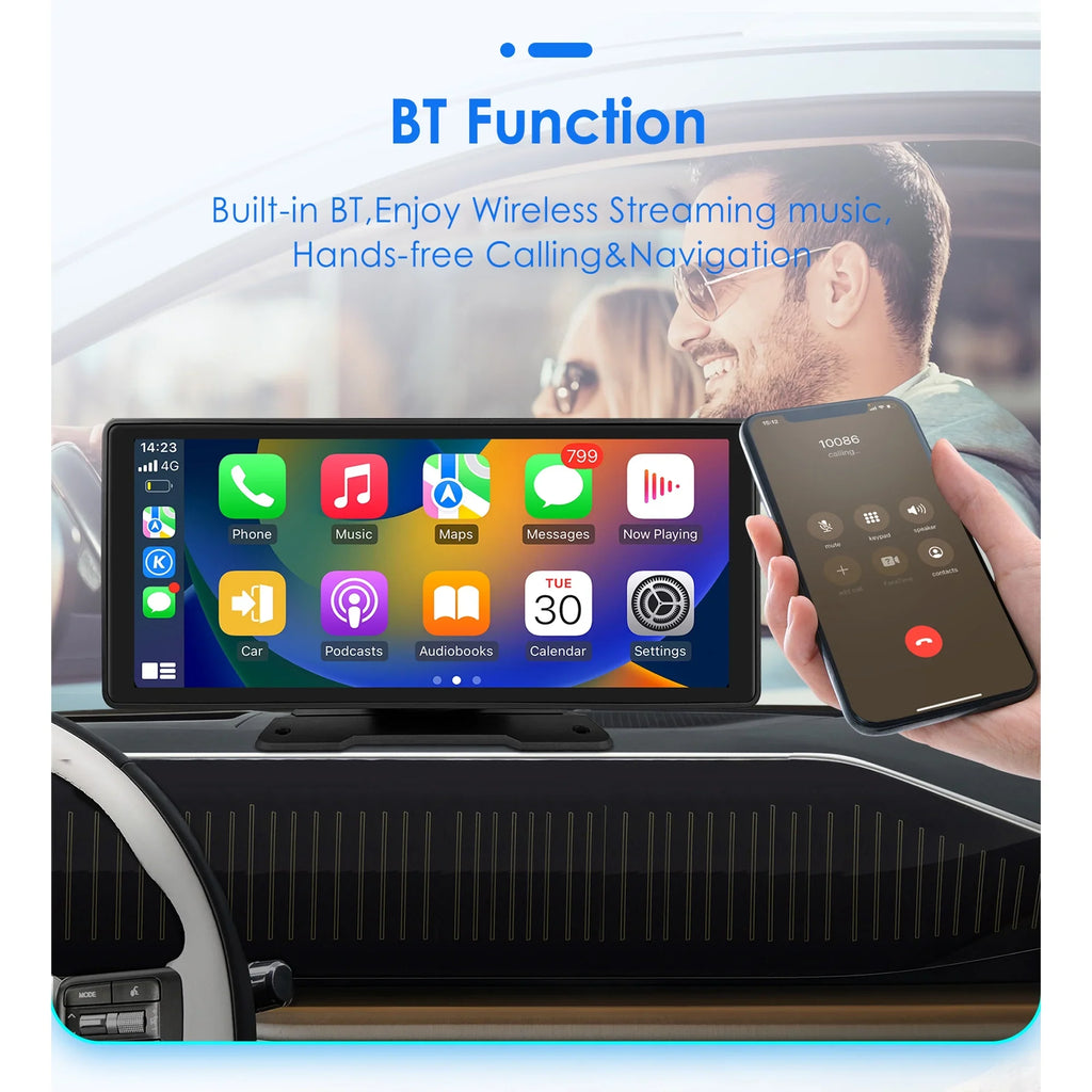 10.26" Touchscreen Apple Carplay Android Auto  Car Radio Stereo Head Unit 360° Adjustable Bluetooth Mirror Link  Navigation Player