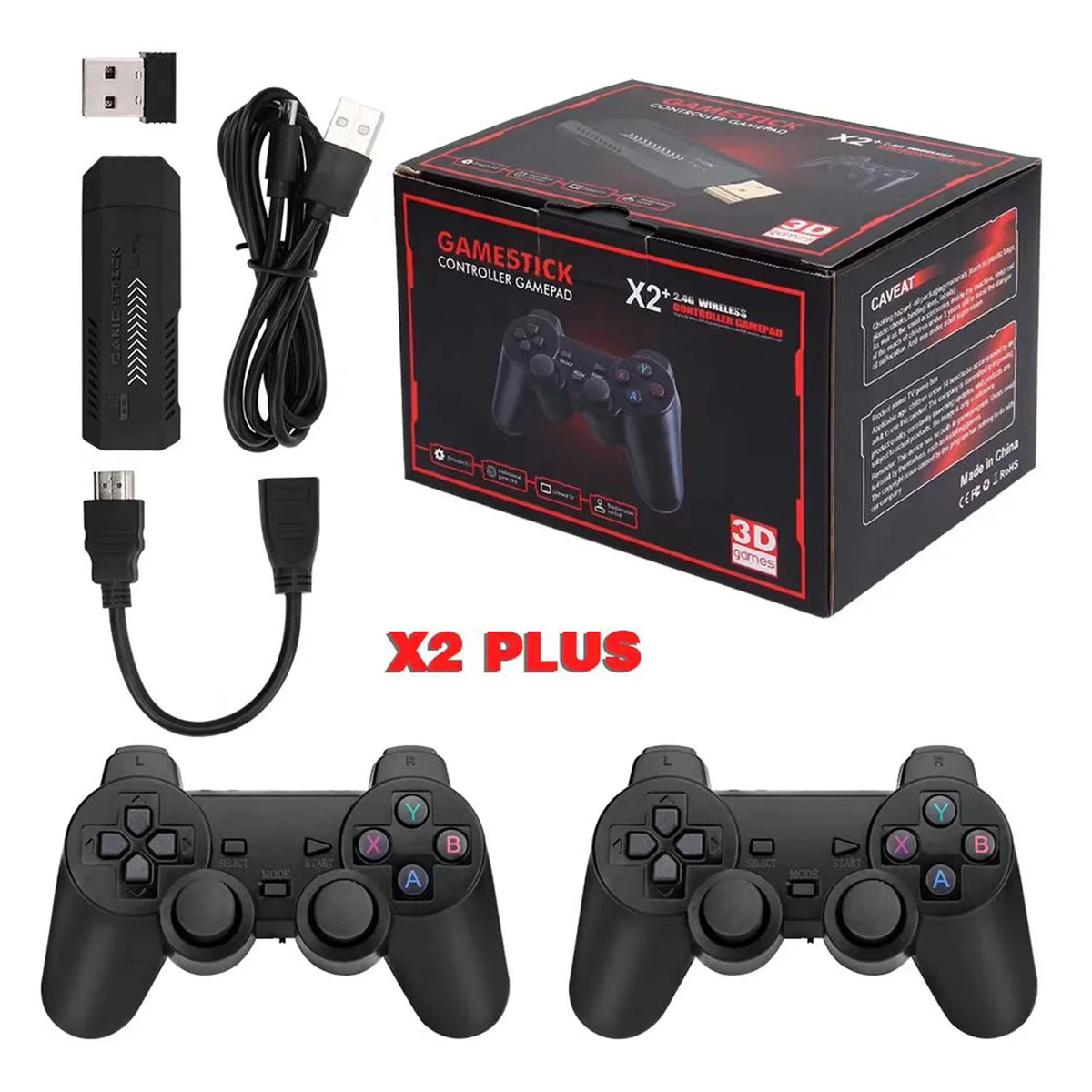 Upgrade Wireless Retro Games Console,  Plus Game Stick Retro Console Double Wireless Controller,30000+ Games,128GB