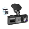 Shinysix 3 Cameras Dash Cam Multi-Language Clear Car Rearview Mirror Car Video Recording Camcorder Wide Angle Car Camera Recorder  Interconnection Auto Safety Driving Recorder