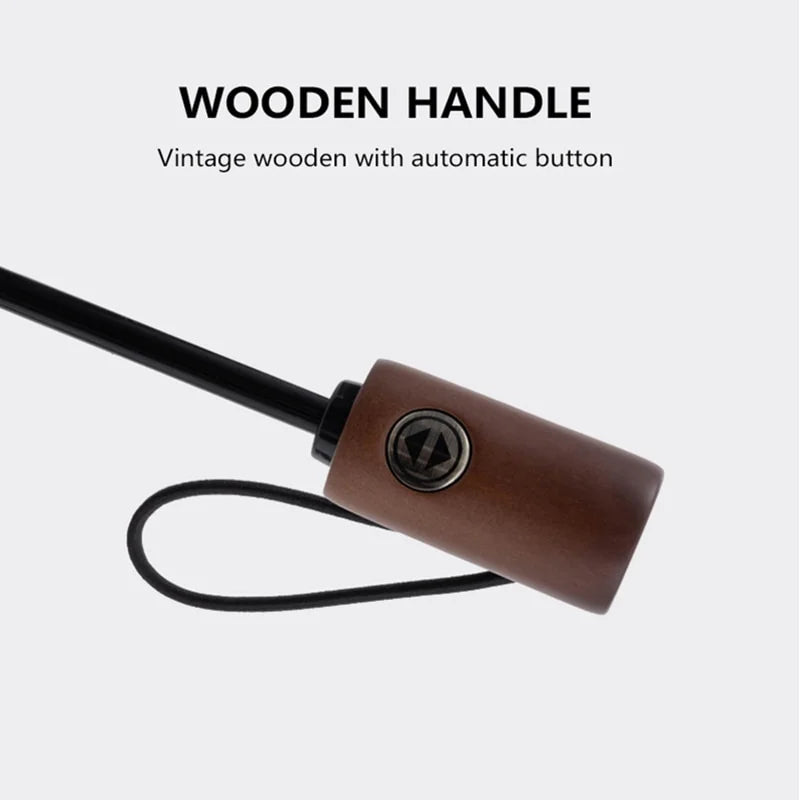 Umbrella Men Business 10 Ribs Wood Handle Golf Sun Umbrellas Windproof Anti  Parasol Clear Umbrella +