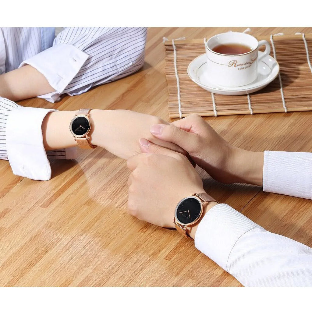 Fashion Rose gold Lover Watches Men Waterproof Ultra thin Quartz Watch Top Luxury Brand Woman Elegant Dress Ladies Watch