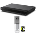 Sony -/  4K  Network Blu-ray Disc Player with Hi-Res Audio Bundle Includes 1 Year Extended Protection Plan and Lexar 64GB JumpDrive   2.0 Flash Drive Black