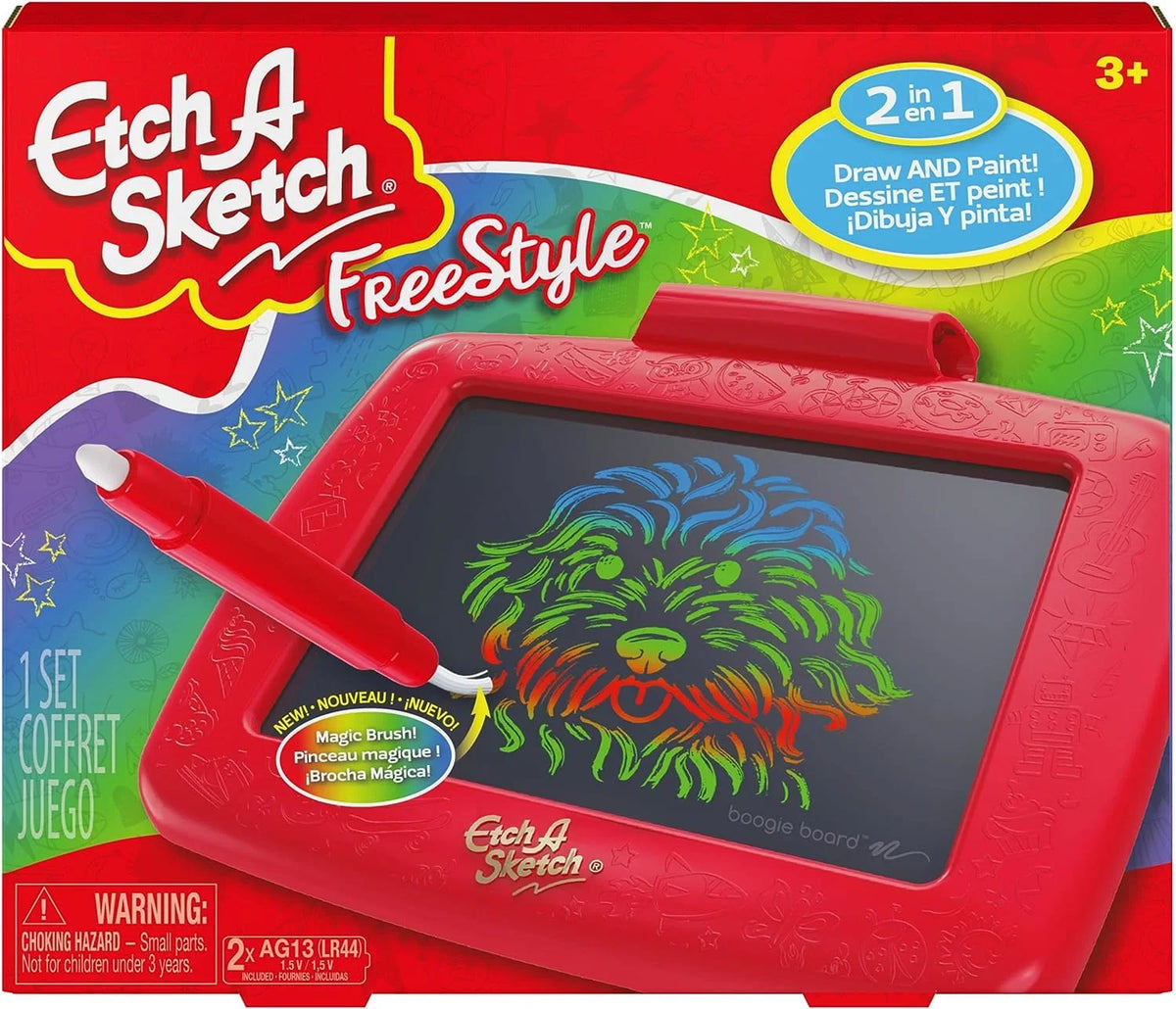 Etch  Sketch Freestyle, Drawing Tablet with 2-in-1 Stylus Pen and Paintbrush, Magic Screen, Kids Toys for Ages 3 and up