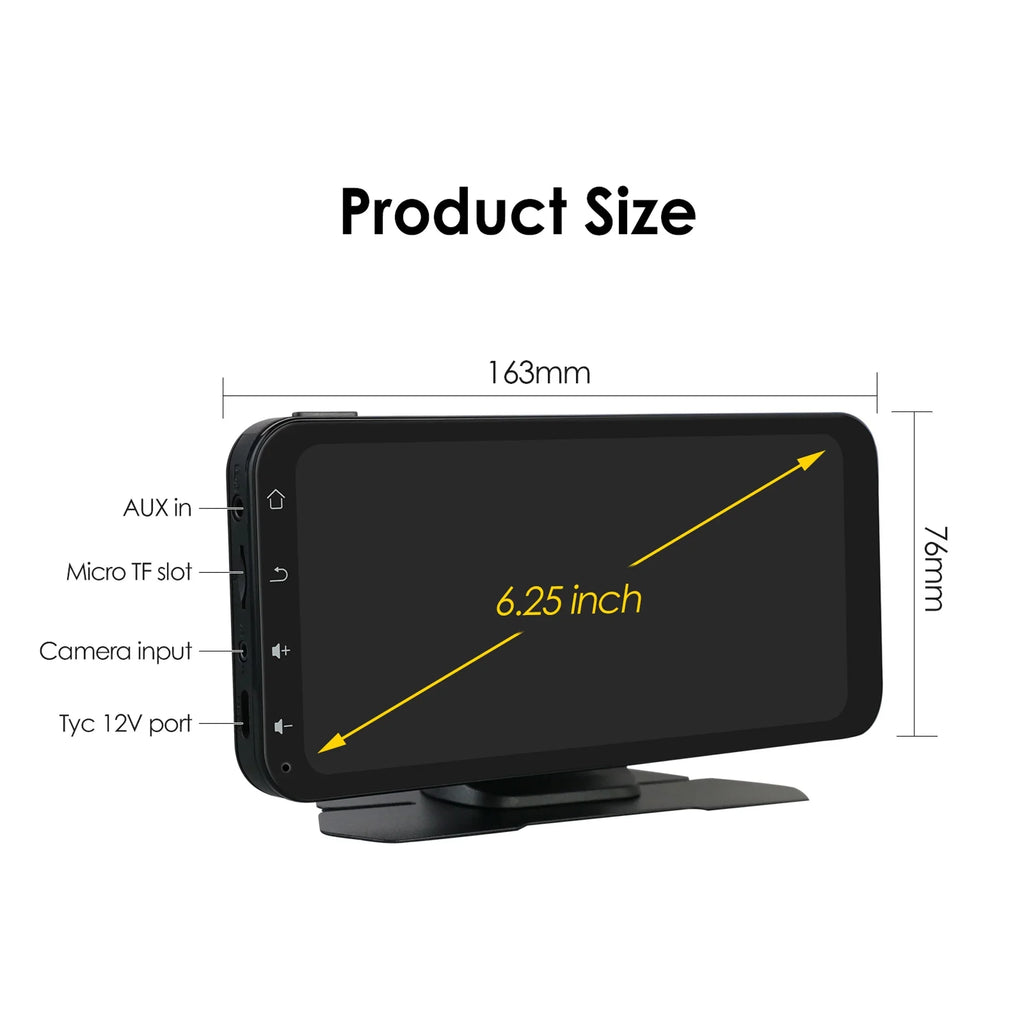 Ossuret 6.25" Touchscreen Bluetooth 360° Adjustable Car Stereo Radio Receiver  Navigation Audio With Wireless Apple Carplay Android Auto Support Backup Camera
