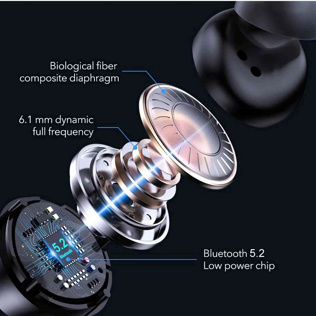 UrbanX True Wireless Bluetooth Earbuds + Charging Case, Black, Dual Connect,  Water Resistance, Bluetooth 5.2 Connection, Balanced, Bass Boost Compatible with Lenovo Tab  Plus