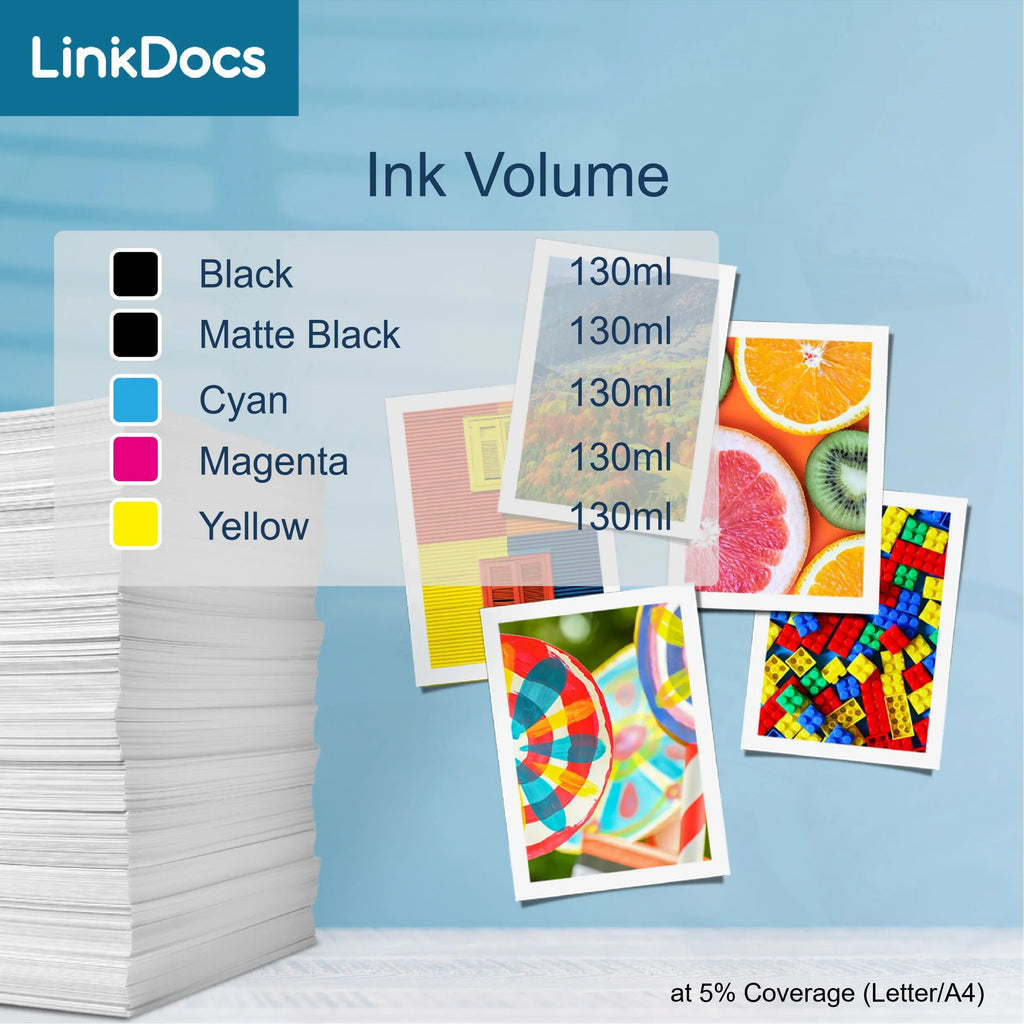 LinkDocs Compatible  -120 Magenta Ink Cartridges (130ml) Replacement for Canon  -120 -120M Work for Canon ImagePROGRAF  -200 -205 -300 -305 and -200 -300 Printer