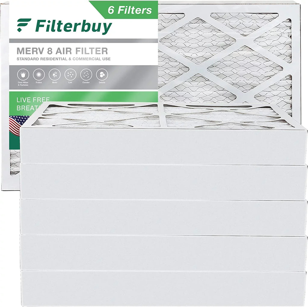 Filterbuy 16x25x4  8 Pleated   Furnace Air Filters (6-Pack)