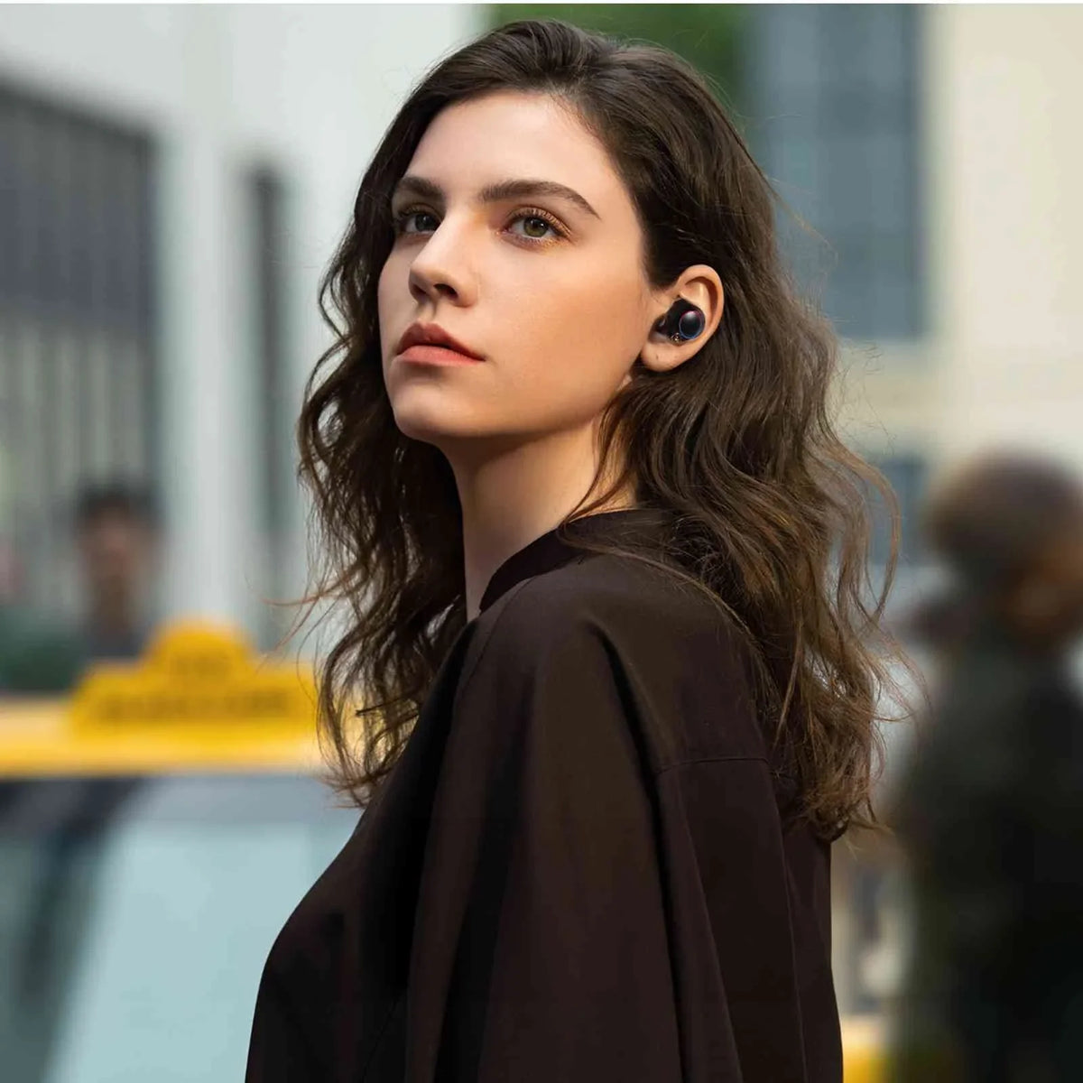 UrbanX True Wireless Bluetooth Earbuds + Charging Case, Black, Dual Connect,  Water Resistance, Bluetooth 5.2 Connection, Balanced, Bass Boost Compatible with Lenovo Tab  Plus
