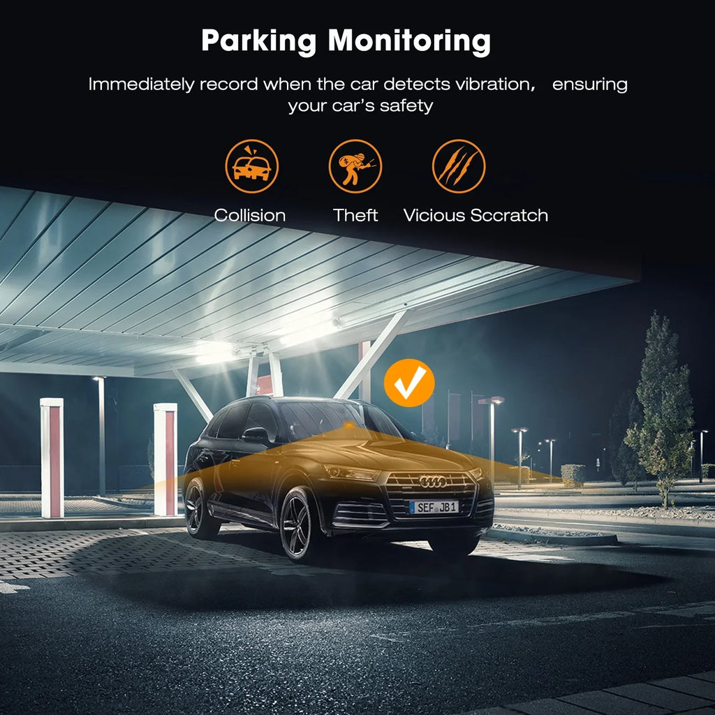 Dash Cam,4K Dash Cam Front 2"  Screen Car Camera with , 170° Wide Angle, , Night Vision, Parking Mode, -Sensor