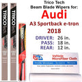 2018 Audi  Sportback e-tron Beam Blade Wipers (Set of 3) w/Rear Wiper