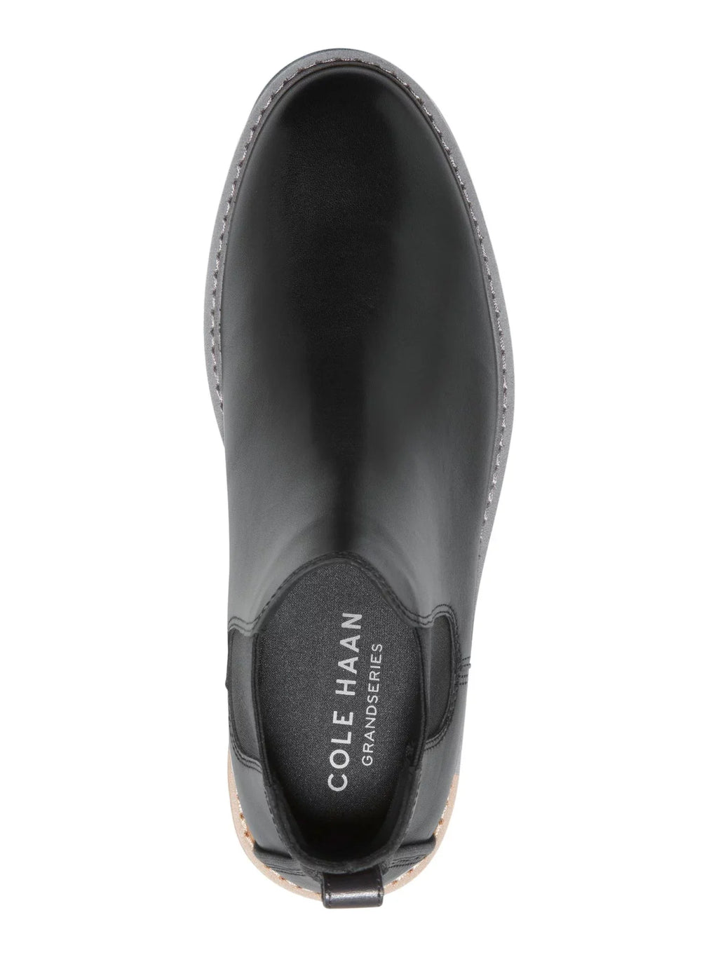 Mens Black Pull Tab Goring Cushioned Go-to Round Toe Block Heel Leather Chelsea 10.5