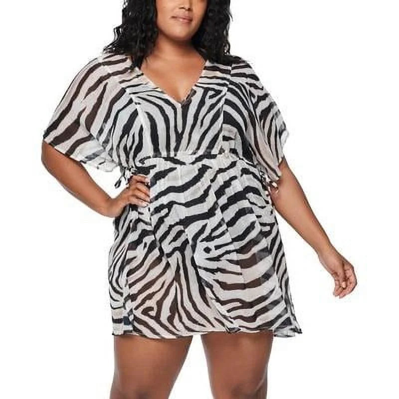 Ralph Lauren  Plus Size Zebra-Print Tunic Cover-up,  2X