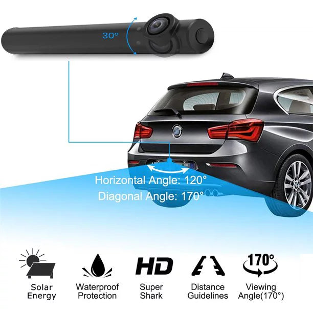 '-  Solar Wireless Backup Camera for Trucks, 5Mins  Installation, 5'' Monitor Night Vision Back Up Camera Systems for Car