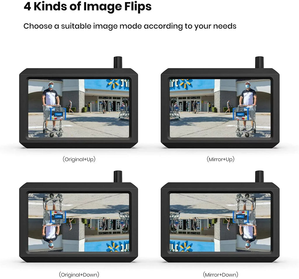 '-  Solar Wireless Backup Camera for Trucks, 5Mins  Installation, 5'' Monitor Night Vision Back Up Camera Systems for Car