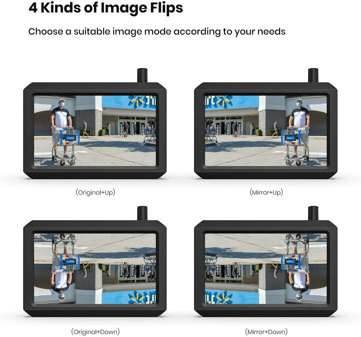 '-  Solar Wireless Backup Camera for Trucks, 5Mins  Installation, 5'' Monitor Night Vision Back Up Camera Systems for Car