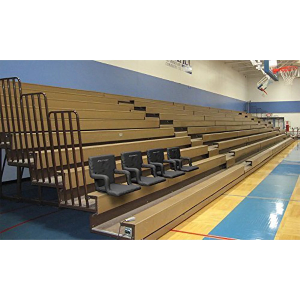 Stadium Seat Chair, 2 Pack- Bleacher Cushions with Padded Back Support, Armrests, 6 Reclining Positions and Portable Carry Straps By Home-Complete
