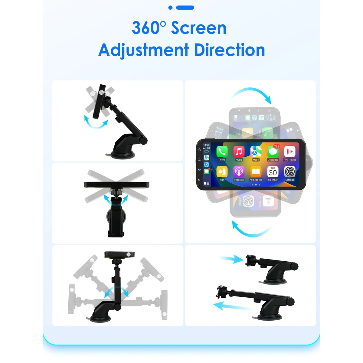 Ossuret 6.25" Touchscreen Bluetooth 360° Adjustable Car Stereo Radio Receiver  Navigation Audio With Wireless Apple Carplay Android Auto Support Backup Camera