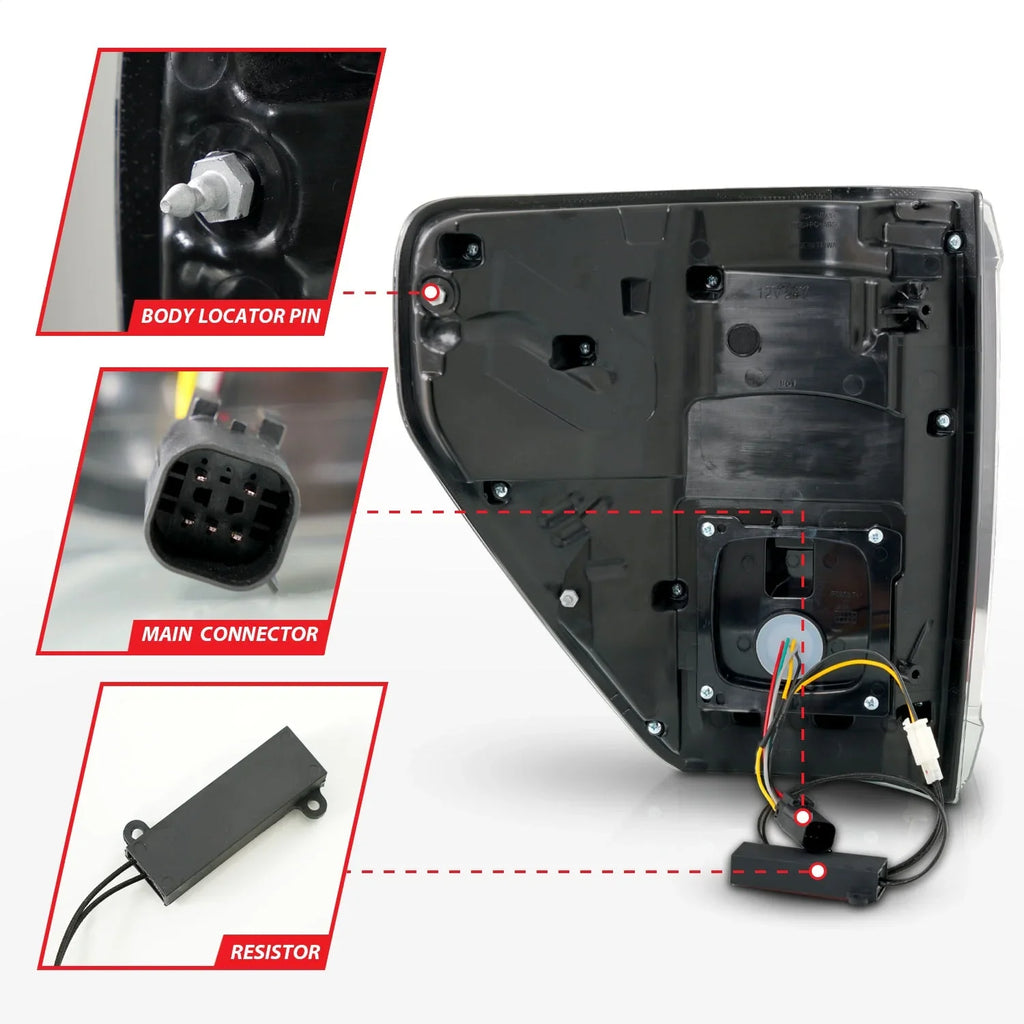 21-23 Ford -150  Taillights Seq. Signal w/ Cover - Black Housing Fits select: 2022  , 2021