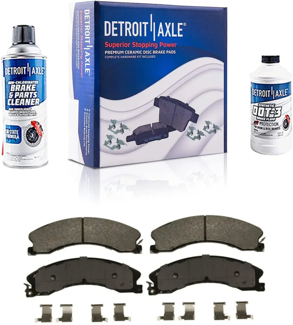 Detroit Axle - Front Brake Kit for 11-19 Chevy  Silverado Sierra 2500 3500  Drilled & Slotted Brakes Rotors Ceramic Brake Pads 2011 2012 2013 2014 2015 2016 2017 2018 2019 Replacement