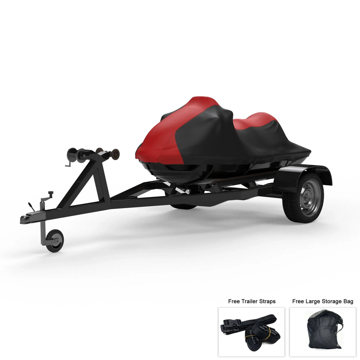 Weatherproof Jet Ski Cover For  Wave Runner  2006-2011 -  / Black Color - All Weather - Trailerable - Protects from Rain, Sun,  Rays, And More! Includes Trailer Straps And Storage Bag