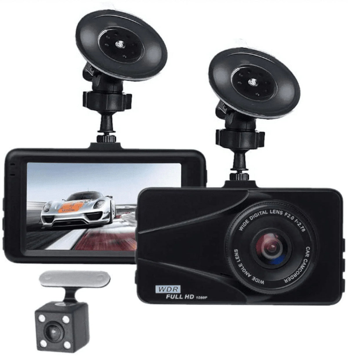 Plus  Dash Cam For Mercury Dual Travel Recorder Full  3"  Screen 170° Wide Angle, , -Sensor, Loop Recording Motion Detection Excellent Video Images