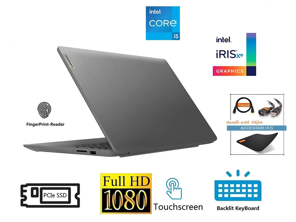 Lenovo 2021 IdeaPad 3 Laptop, 15.6"   Touchscreen Display, i5-1135G7 (>i7-1065G7), Iris Xe Graphics, Wi-Fi 6, Camera, Type-, Fingerprint, w/Accessories (36GB  | 1TB PCIe )
