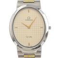 Pre-Owned Omega  De Ville Watch Stainless Steel Swiss Made Silver/Gold Quartz Silver Dial Boys (Fair)