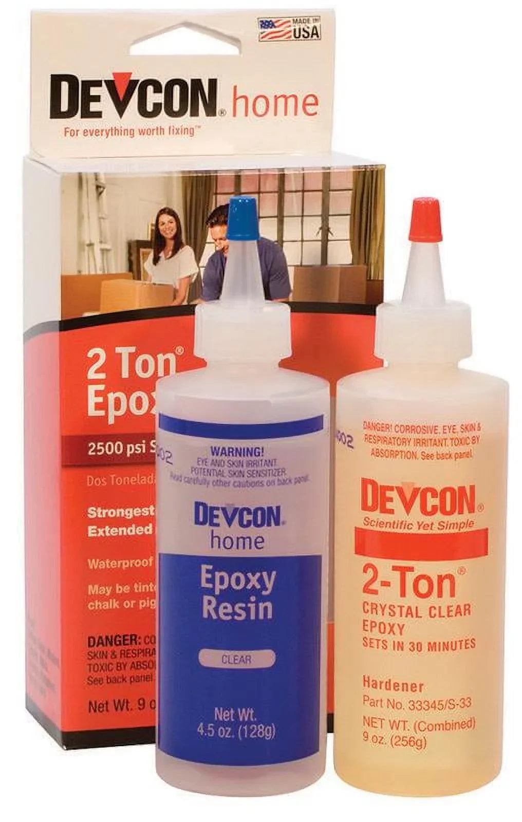 Two Bottles of Devcon 2-Ton Epoxy Jewelry Making Resin Hardener for Metals Wood Glass Ceramics Bonding Adhesive Glue - -735.90