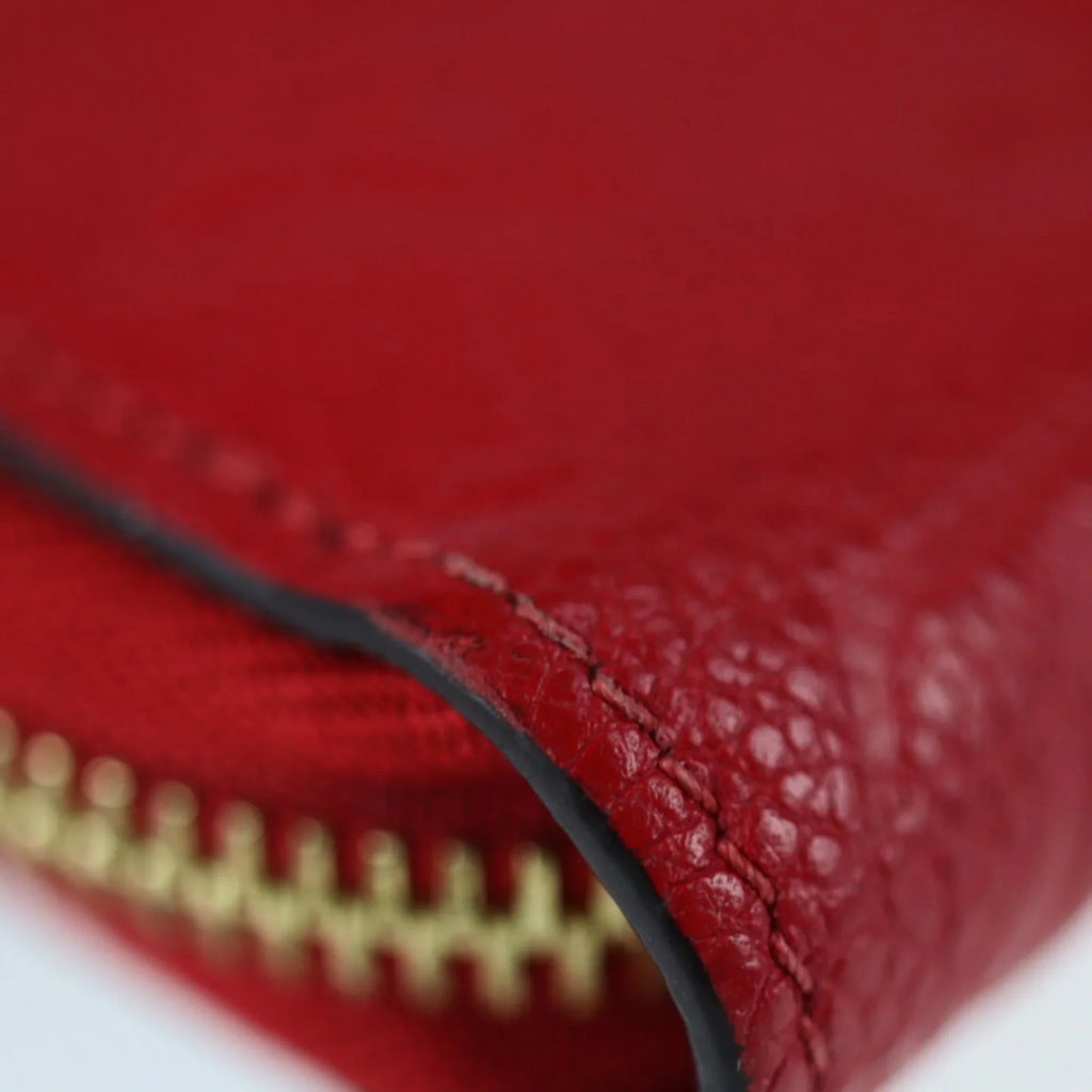 Pre-Owned   Louis Vuitton Zippy Wallet Long  Monogram Implant Cerise Zip Around Round Zipper (Good)