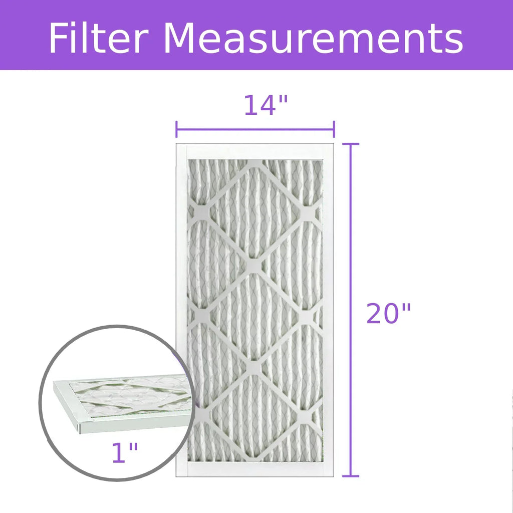 14x20x1, Purolator  Extended Surface Pleated Air Filter, Mechanical  8, (6 Pack)