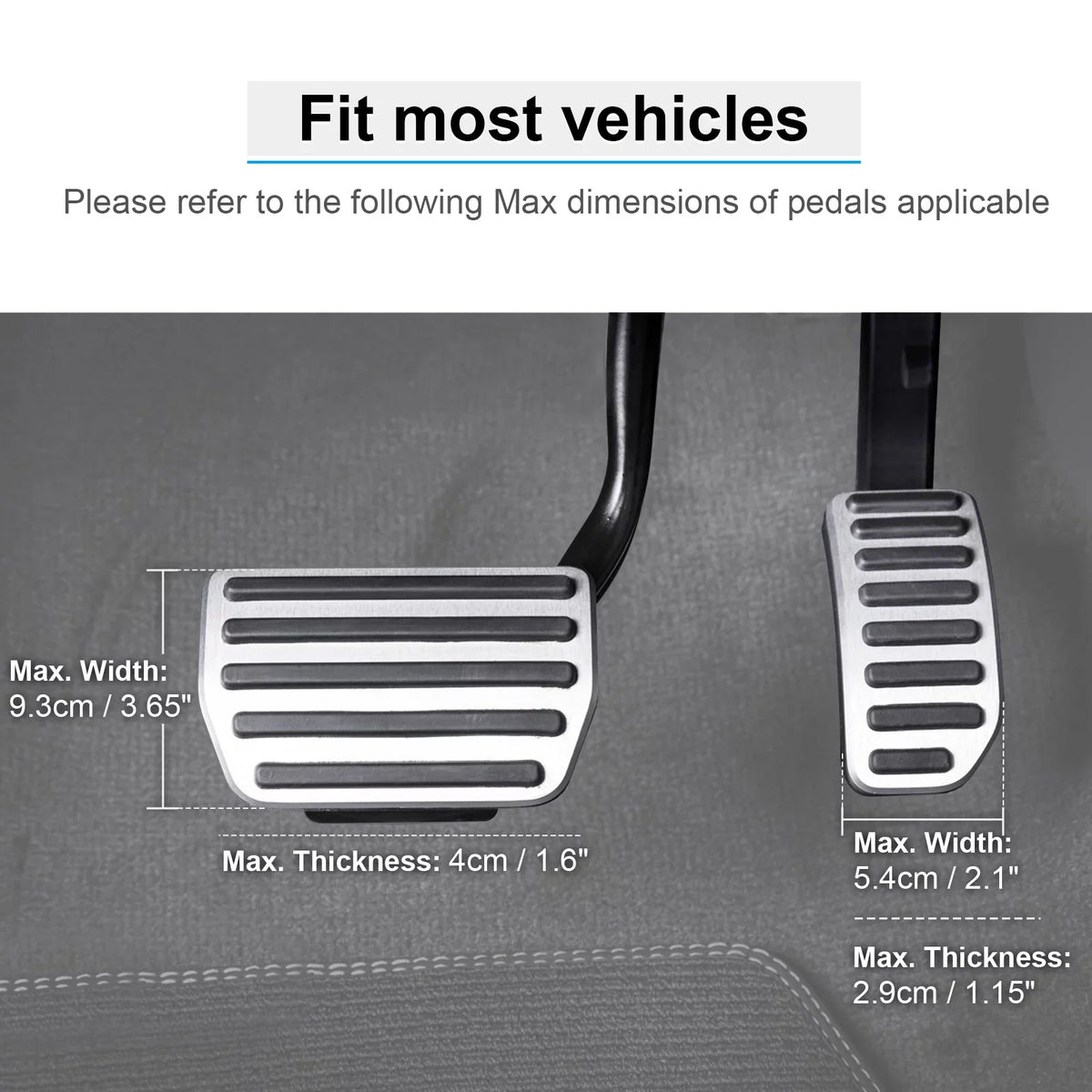 DriFeez Gas and Brake Pedal Extenders for Short Drivers People Driving Cars Adjustable Length and Angle, Black